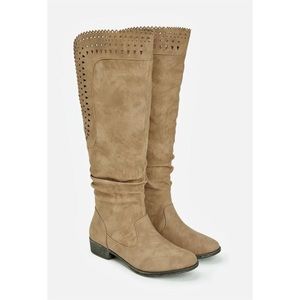 Taupe knee high boots